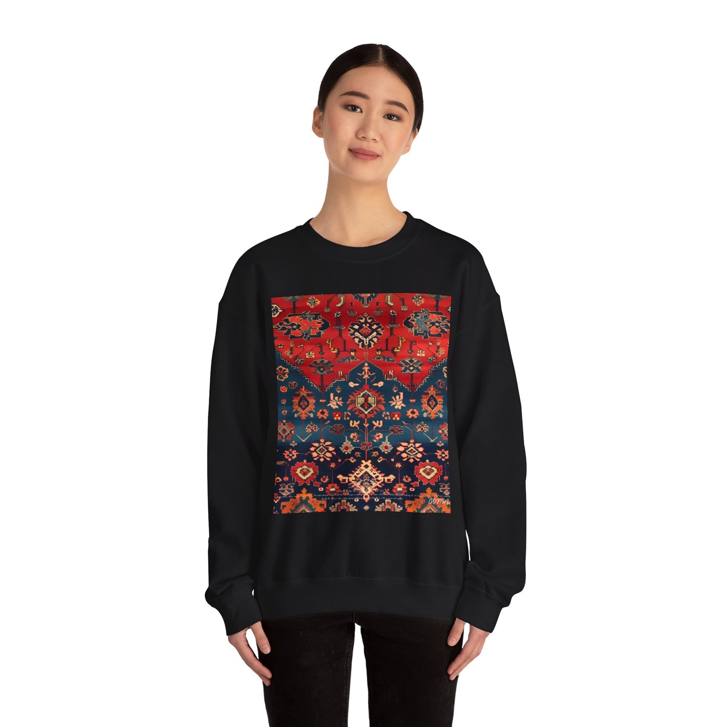 Sweat-shirt Col Rond d'Inspiration Bohème – Style Vintage Confortable, Superposition Unisexe, Mode Automne, Parfait pour les Sorties Décontractées, Cadeau pour les Amateurs d'Art