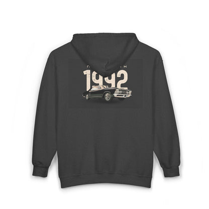 Sweat à Capuche Vintage 1992 New York Unisexe avec Zip, Hoodie Rétro, Cadeau pour Passionnés d'Auto, Vêtement Nostalgie Années 90
