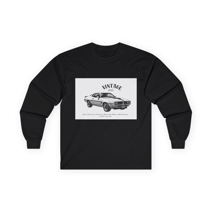 T-Shirt Manches Longues Voiture Vintage, Unisexe, Vêtement Rétro Automobile, Cadeau pour Passionnés d'Auto, Mode Décontractée
