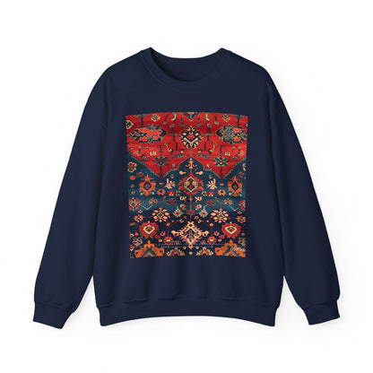 Sweat-shirt Col Rond d'Inspiration Bohème – Style Vintage Confortable, Superposition Unisexe, Mode Automne, Parfait pour les Sorties Décontractées, Cadeau pour les Amateurs d'Art