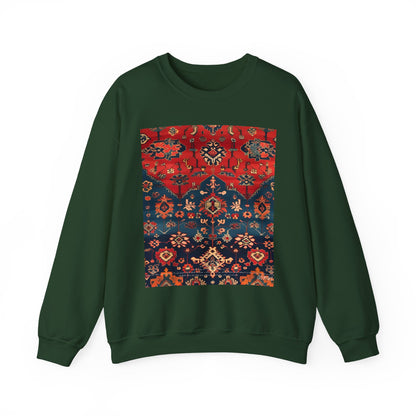 Sweat-shirt Col Rond d'Inspiration Bohème – Style Vintage Confortable, Superposition Unisexe, Mode Automne, Parfait pour les Sorties Décontractées, Cadeau pour les Amateurs d'Art