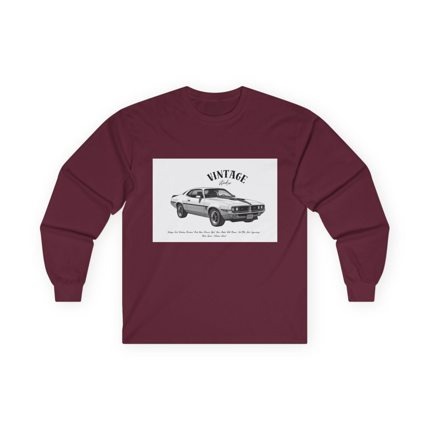 T-Shirt Manches Longues Voiture Vintage, Unisexe, Vêtement Rétro Automobile, Cadeau pour Passionnés d'Auto, Mode Décontractée