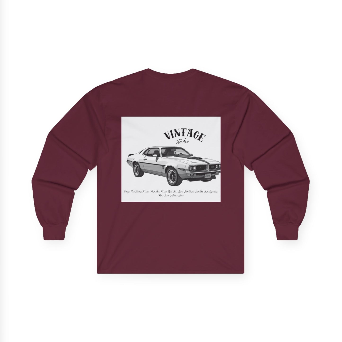 T-Shirt Manches Longues Voiture Vintage, Unisexe, Vêtement Rétro Automobile, Cadeau pour Passionnés d'Auto, Mode Décontractée