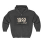 Sweat à Capuche Vintage 1992 New York Unisexe avec Zip, Hoodie Rétro, Cadeau pour Passionnés d'Auto, Vêtement Nostalgie Années 90