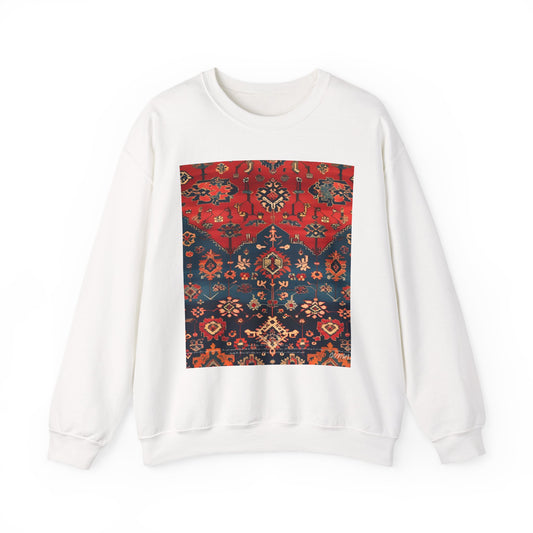 Sweat-shirt Col Rond d'Inspiration Bohème – Style Vintage Confortable, Superposition Unisexe, Mode Automne, Parfait pour les Sorties Décontractées, Cadeau pour les Amateurs d'Art