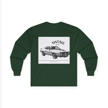 T-Shirt Manches Longues Voiture Vintage, Unisexe, Vêtement Rétro Automobile, Cadeau pour Passionnés d'Auto, Mode Décontractée