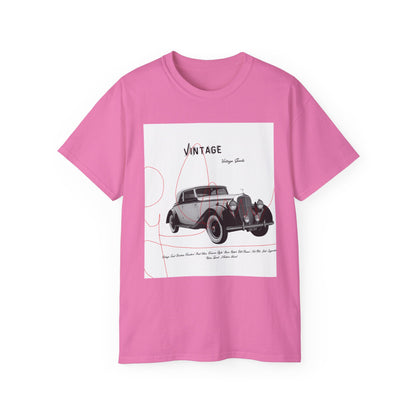 Vintage T-Shirt Unisexe Voiture Vintage, Style Rétro pour Passionnés d'Automobile, Cadeau Parfait pour Papa, Vêtement Décontracté, Mode Estivale