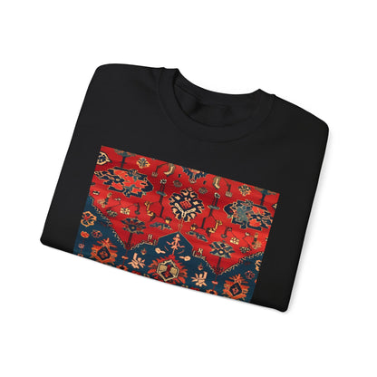 Sweat-shirt Col Rond d'Inspiration Bohème – Style Vintage Confortable, Superposition Unisexe, Mode Automne, Parfait pour les Sorties Décontractées, Cadeau pour les Amateurs d'Art