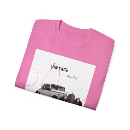 Vintage T-Shirt Unisexe Voiture Vintage, Style Rétro pour Passionnés d'Automobile, Cadeau Parfait pour Papa, Vêtement Décontracté, Mode Estivale