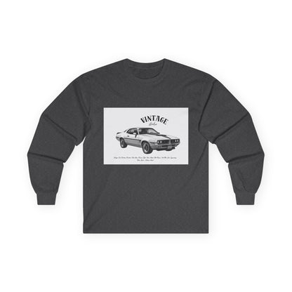 T-Shirt Manches Longues Voiture Vintage, Unisexe, Vêtement Rétro Automobile, Cadeau pour Passionnés d'Auto, Mode Décontractée