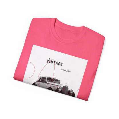 Vintage T-Shirt Unisexe Voiture Vintage, Style Rétro pour Passionnés d'Automobile, Cadeau Parfait pour Papa, Vêtement Décontracté, Mode Estivale