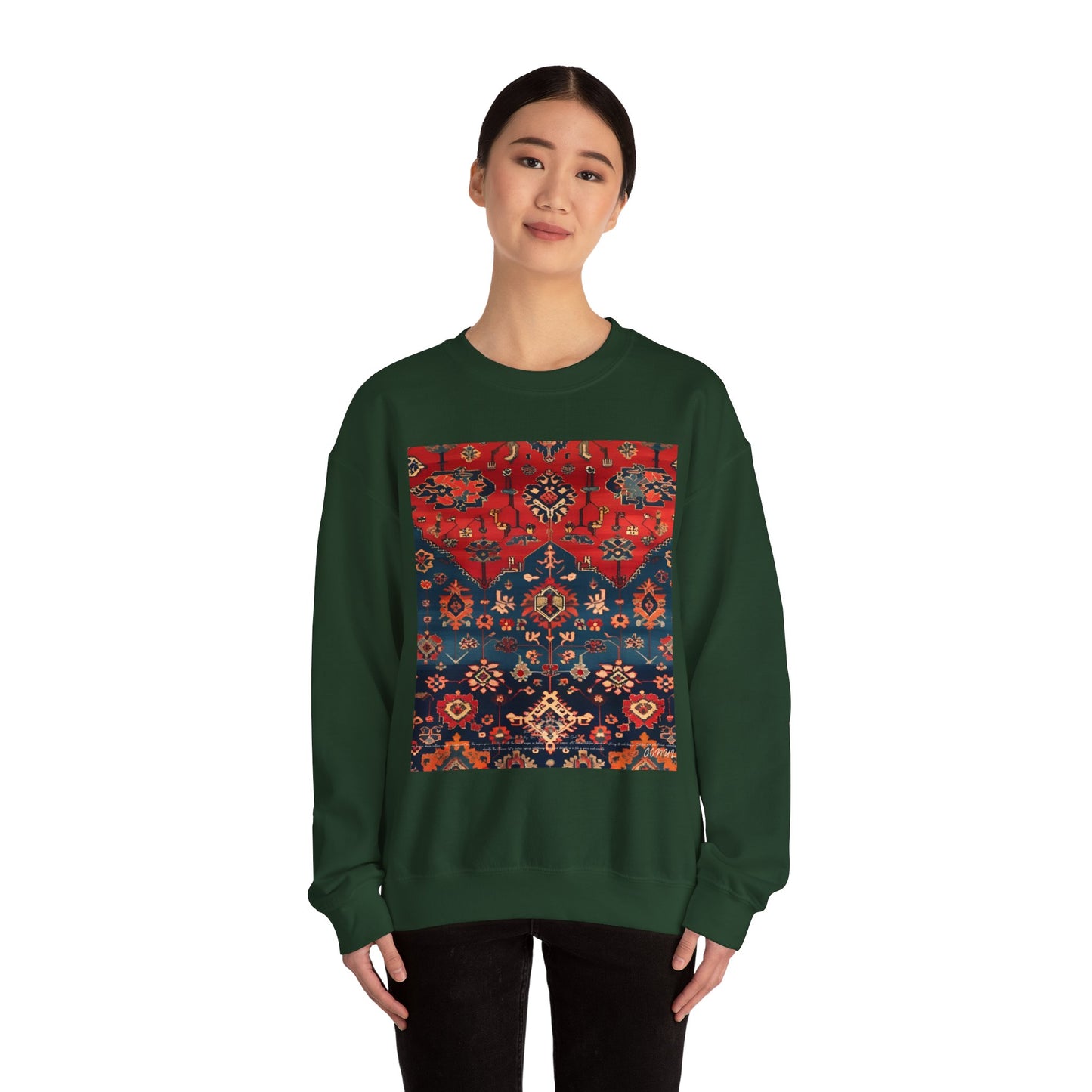 Sweat-shirt Col Rond d'Inspiration Bohème – Style Vintage Confortable, Superposition Unisexe, Mode Automne, Parfait pour les Sorties Décontractées, Cadeau pour les Amateurs d'Art