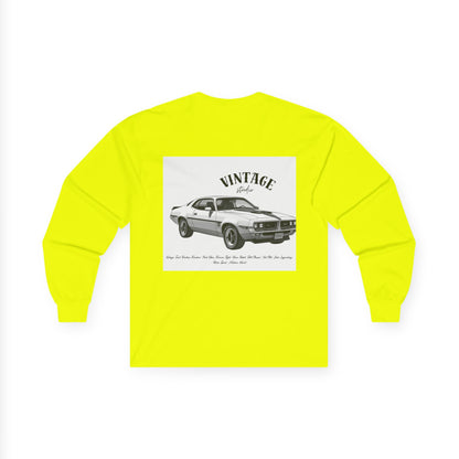 T-Shirt Manches Longues Voiture Vintage, Unisexe, Vêtement Rétro Automobile, Cadeau pour Passionnés d'Auto, Mode Décontractée