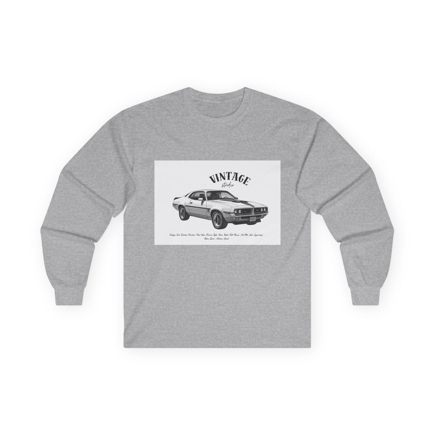 T-Shirt Manches Longues Voiture Vintage, Unisexe, Vêtement Rétro Automobile, Cadeau pour Passionnés d'Auto, Mode Décontractée