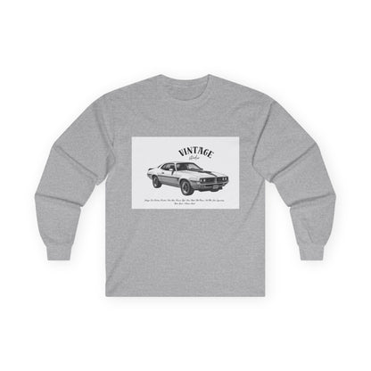 T-Shirt Manches Longues Voiture Vintage, Unisexe, Vêtement Rétro Automobile, Cadeau pour Passionnés d'Auto, Mode Décontractée