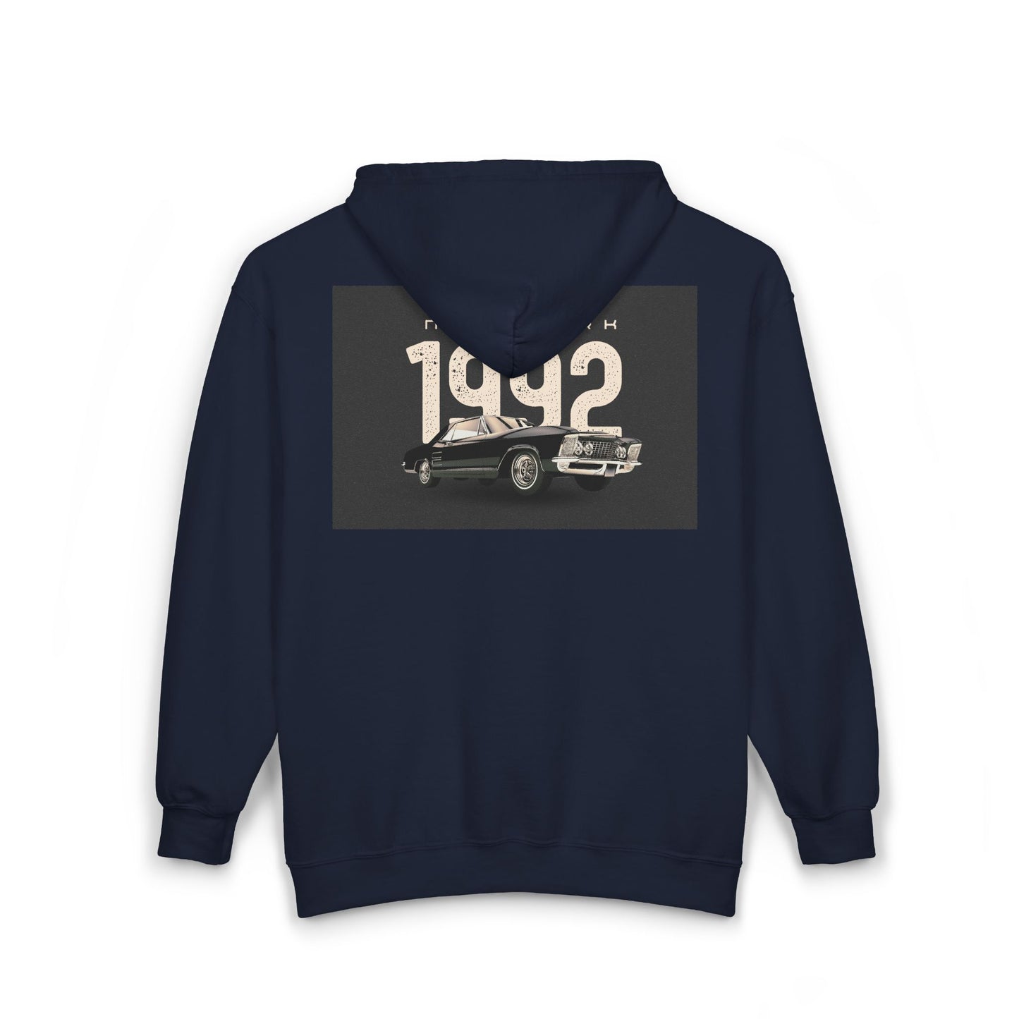 Sweat à Capuche Vintage 1992 New York Unisexe avec Zip, Hoodie Rétro, Cadeau pour Passionnés d'Auto, Vêtement Nostalgie Années 90