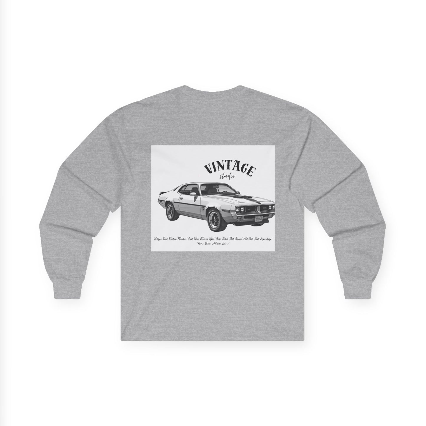 T-Shirt Manches Longues Voiture Vintage, Unisexe, Vêtement Rétro Automobile, Cadeau pour Passionnés d'Auto, Mode Décontractée
