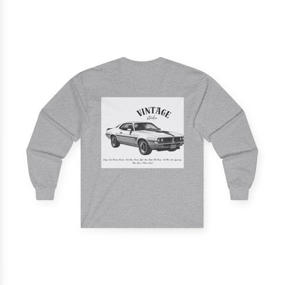 T-Shirt Manches Longues Voiture Vintage, Unisexe, Vêtement Rétro Automobile, Cadeau pour Passionnés d'Auto, Mode Décontractée