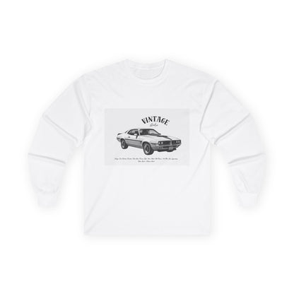 T-Shirt Manches Longues Voiture Vintage, Unisexe, Vêtement Rétro Automobile, Cadeau pour Passionnés d'Auto, Mode Décontractée