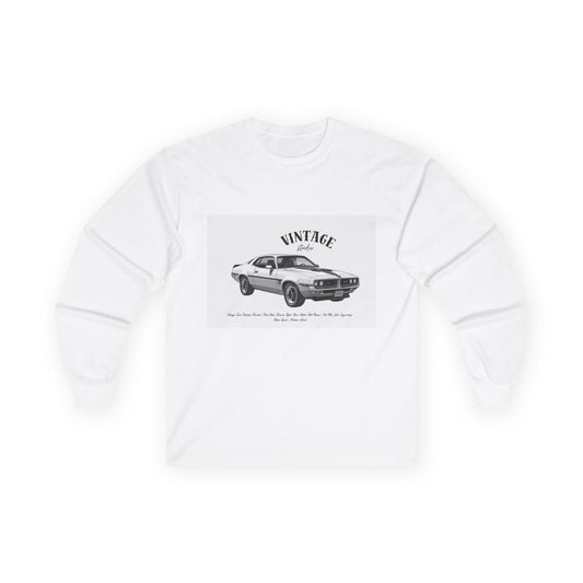 T-Shirt Manches Longues Voiture Vintage, Unisexe, Vêtement Rétro Automobile, Cadeau pour Passionnés d'Auto, Mode Décontractée
