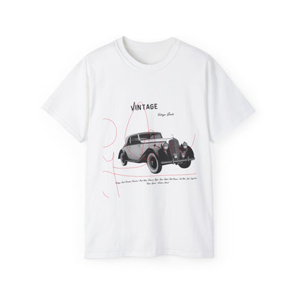 Vintage T-Shirt Unisexe Voiture Vintage, Style Rétro pour Passionnés d'Automobile, Cadeau Parfait pour Papa, Vêtement Décontracté, Mode Estivale