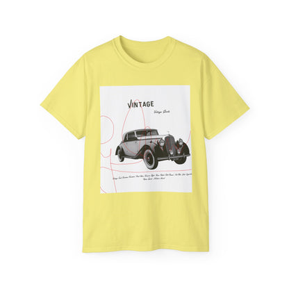 Vintage T-Shirt Unisexe Voiture Vintage, Style Rétro pour Passionnés d'Automobile, Cadeau Parfait pour Papa, Vêtement Décontracté, Mode Estivale