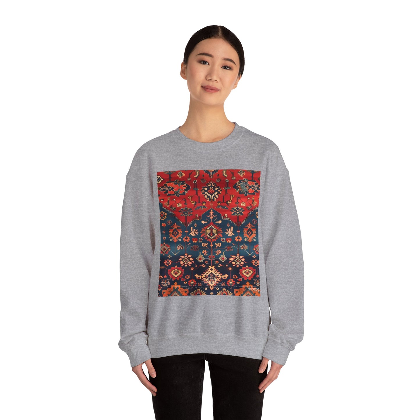 Sweat-shirt Col Rond d'Inspiration Bohème – Style Vintage Confortable, Superposition Unisexe, Mode Automne, Parfait pour les Sorties Décontractées, Cadeau pour les Amateurs d'Art