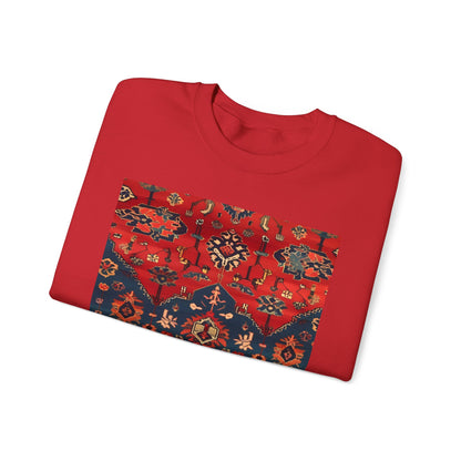 Sweat-shirt Col Rond d'Inspiration Bohème – Style Vintage Confortable, Superposition Unisexe, Mode Automne, Parfait pour les Sorties Décontractées, Cadeau pour les Amateurs d'Art