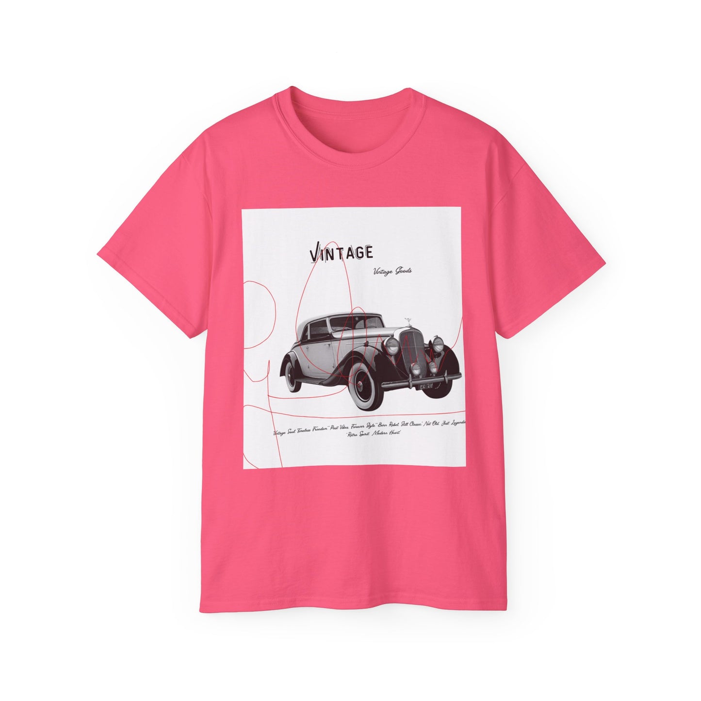 Vintage T-Shirt Unisexe Voiture Vintage, Style Rétro pour Passionnés d'Automobile, Cadeau Parfait pour Papa, Vêtement Décontracté, Mode Estivale