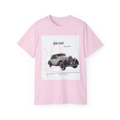 Vintage T-Shirt Unisexe Voiture Vintage, Style Rétro pour Passionnés d'Automobile, Cadeau Parfait pour Papa, Vêtement Décontracté, Mode Estivale