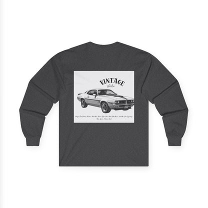 T-Shirt Manches Longues Voiture Vintage, Unisexe, Vêtement Rétro Automobile, Cadeau pour Passionnés d'Auto, Mode Décontractée