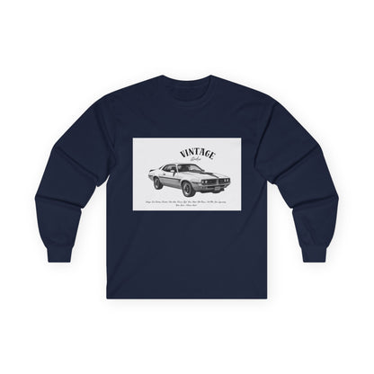 T-Shirt Manches Longues Voiture Vintage, Unisexe, Vêtement Rétro Automobile, Cadeau pour Passionnés d'Auto, Mode Décontractée