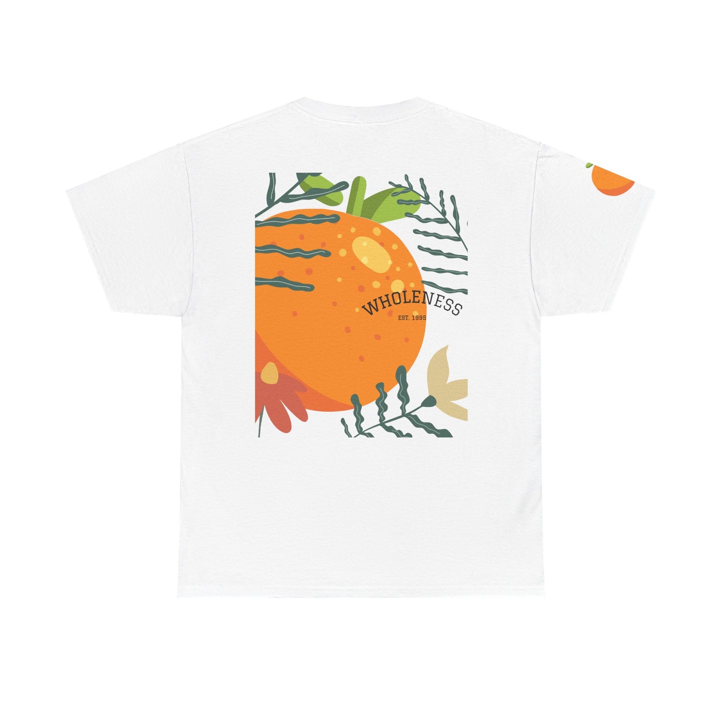 T-Shirt Floral Orange Sain | Chemise Unisexe en Coton, Cadeau pour les Amoureux de la Nature, Garde-Robe d'Été, Mode Éco-Responsable, Vêtement Décontracté