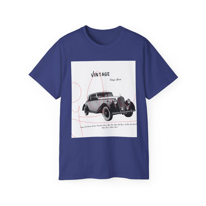 Vintage T-Shirt Unisexe Voiture Vintage, Style Rétro pour Passionnés d'Automobile, Cadeau Parfait pour Papa, Vêtement Décontracté, Mode Estivale