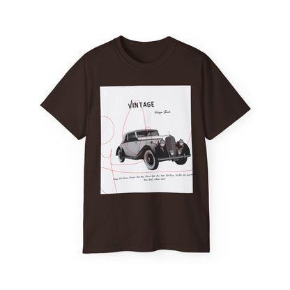 Vintage T-Shirt Unisexe Voiture Vintage, Style Rétro pour Passionnés d'Automobile, Cadeau Parfait pour Papa, Vêtement Décontracté, Mode Estivale