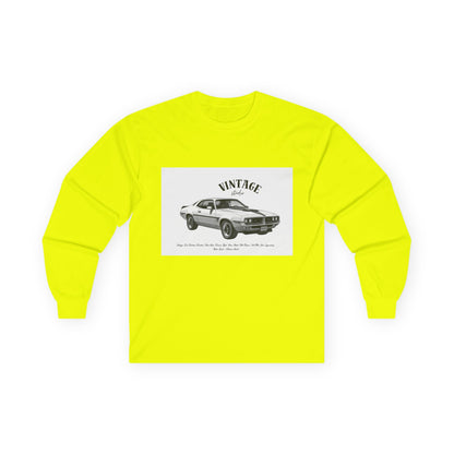 T-Shirt Manches Longues Voiture Vintage, Unisexe, Vêtement Rétro Automobile, Cadeau pour Passionnés d'Auto, Mode Décontractée