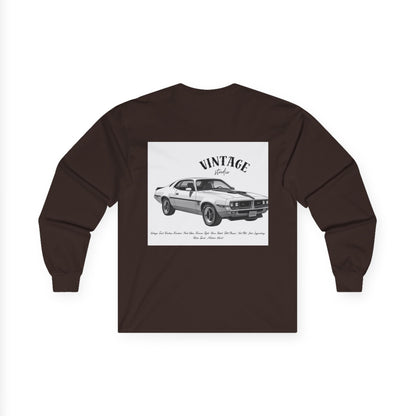 T-Shirt Manches Longues Voiture Vintage, Unisexe, Vêtement Rétro Automobile, Cadeau pour Passionnés d'Auto, Mode Décontractée