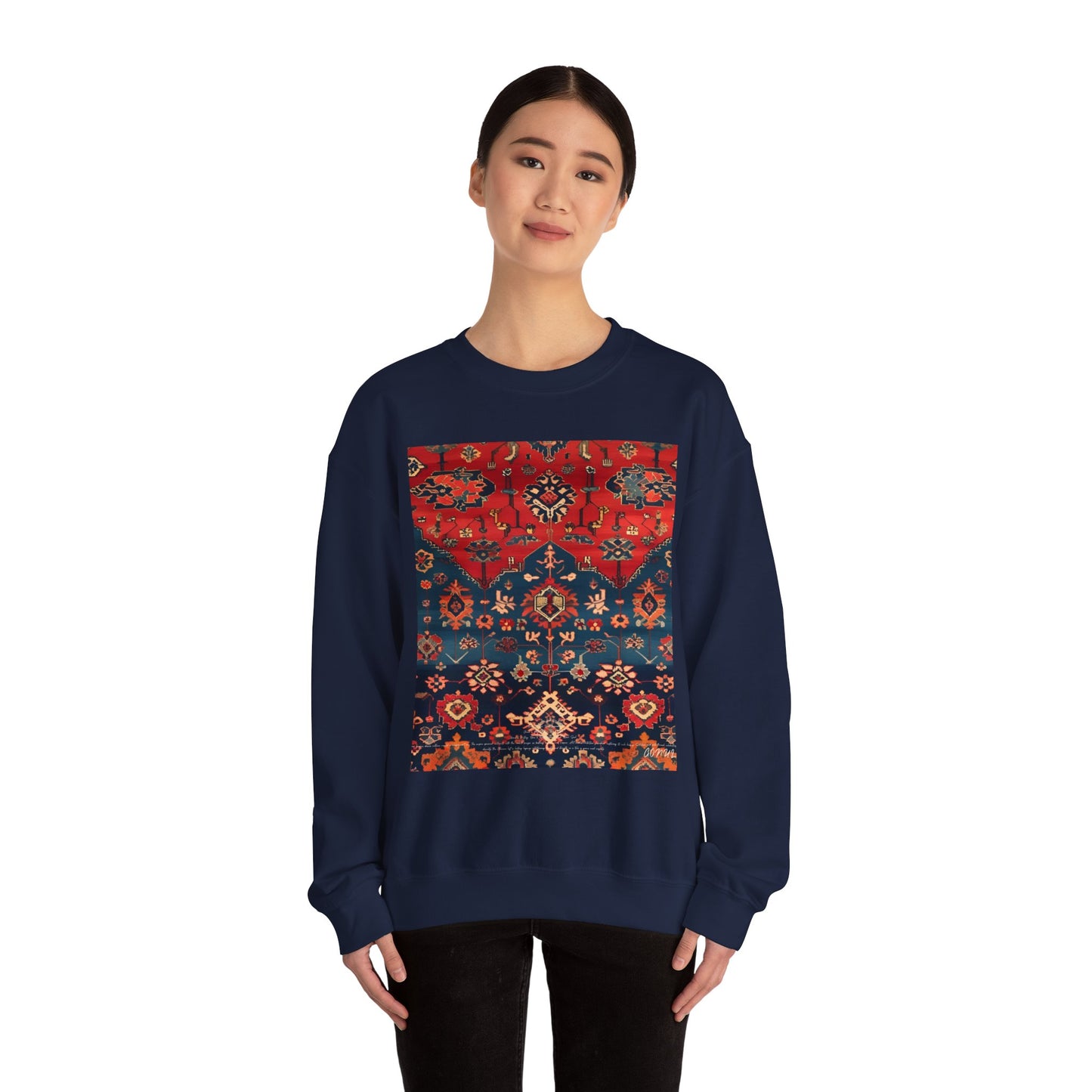 Sweat-shirt Col Rond d'Inspiration Bohème – Style Vintage Confortable, Superposition Unisexe, Mode Automne, Parfait pour les Sorties Décontractées, Cadeau pour les Amateurs d'Art