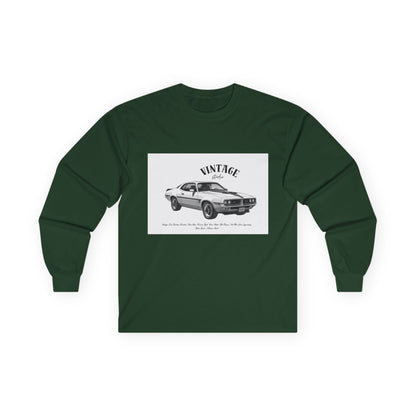 T-Shirt Manches Longues Voiture Vintage, Unisexe, Vêtement Rétro Automobile, Cadeau pour Passionnés d'Auto, Mode Décontractée