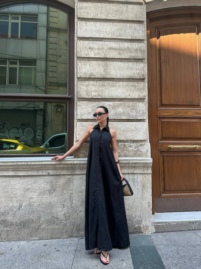 Robe Longue Dos Nu Élégante - Tailles S M L | 3 Couleurs Tendance