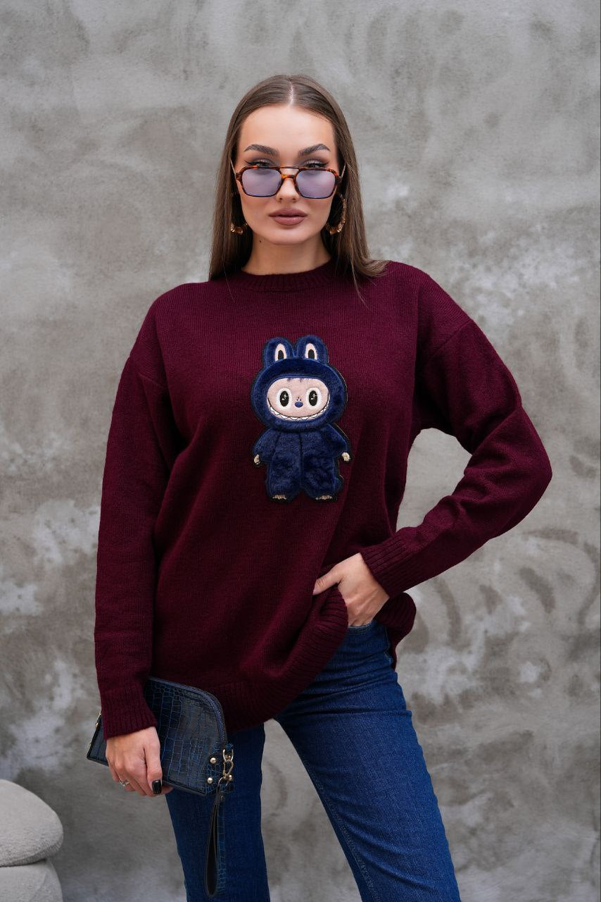 Pull Labubu Rose Kawaii - Sweat Femme Mignon Peluche Japonais