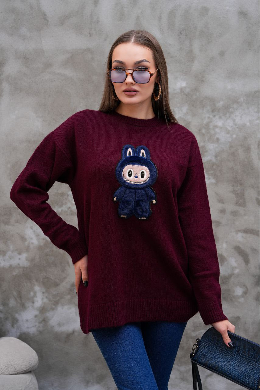 Pull Labubu Rose Kawaii - Sweat Femme Mignon Peluche Japonais