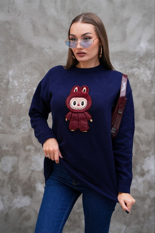 Pull Labubu Rose Kawaii - Sweat Femme Mignon Peluche Japonais
