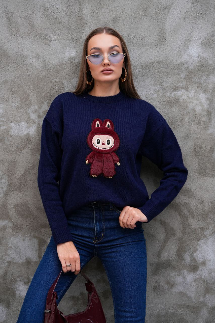 Pull Labubu Rose Kawaii - Sweat Femme Mignon Peluche Japonais