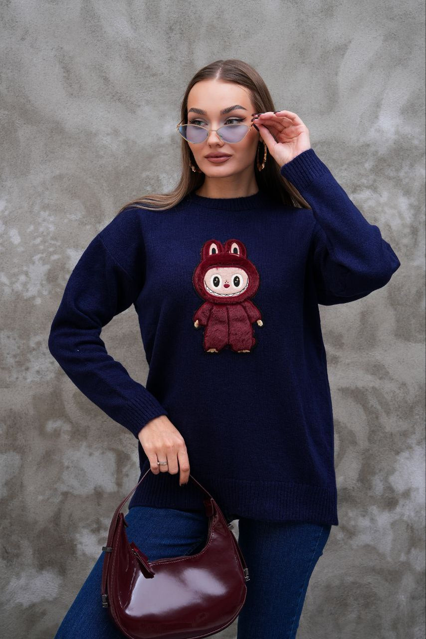 Pull Labubu Rose Kawaii - Sweat Femme Mignon Peluche Japonais