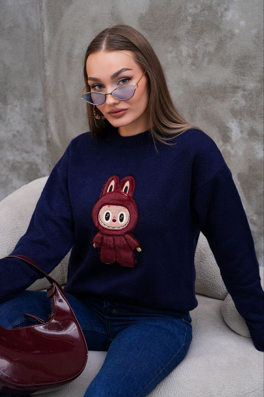 Pull Labubu Rose Kawaii - Sweat Femme Mignon Peluche Japonais