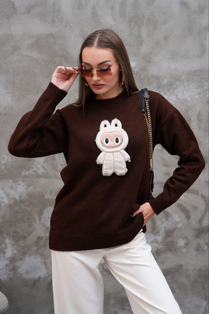 Pull Labubu Rose Kawaii - Sweat Femme Mignon Peluche Japonais