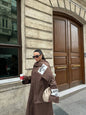 Trench-Coat Marron Oversize Femme - Manteau Long Élégant