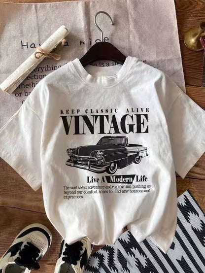 T-shirt Vintage Oversize Femme | Style Rétro Années 90 Tendance
