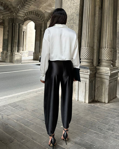 💎 PANTALON SATIN Femme - Luxe & Élégance